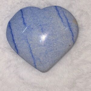Polished Blue Heart Stone Decor
